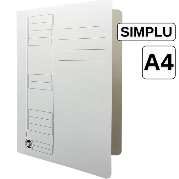 Dosar simplu, carton alb, STIL - Papet