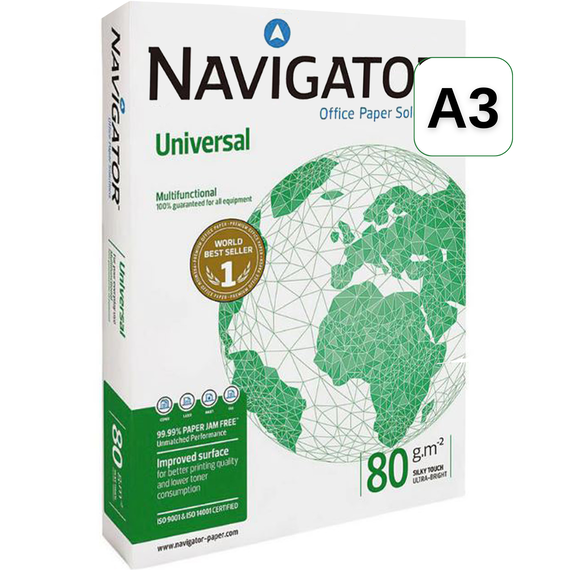 Hartie NAVIGATOR Universal, A3, 80g/mp, 500 coli/top - Papet