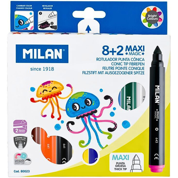 Carioci MILAN Maxi Magic, 10 culori/set - Papet