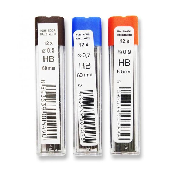 Mine creion mecanic HB, KOH-I-NOOR, 12 buc/set, ALEGE GROSIMEA: 0.7 mm - Papet