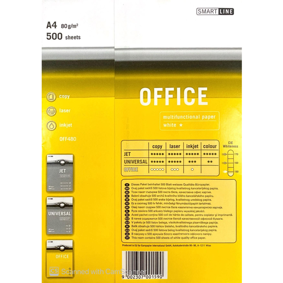 Hartie OFFICE Smart Line, A4, 80g/mp, 500 coli/top - 2Papet