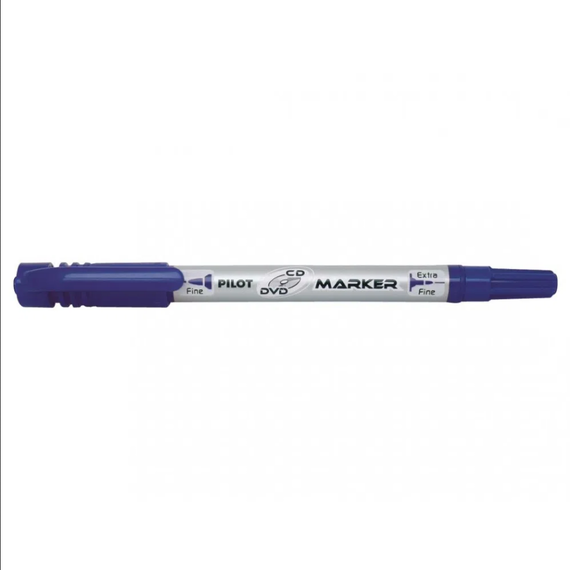 Marker permanent cu 2 capete CD/DVD, 0.7 mm, PILOT Twin, ALEGE CULOAREA: Albastru - 2Papet