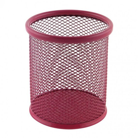 Suport instrumente de scris metalic, forma cilindrica, Mesh, colorat, ECADA, ALEGE CULOAREA: Roz - Papet