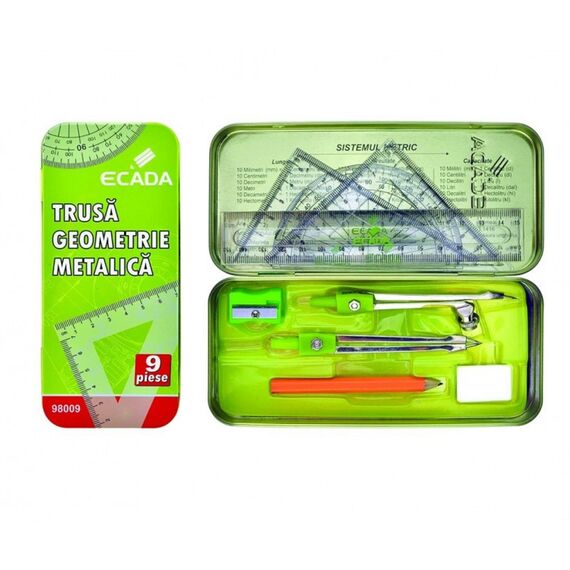 Trusa Geometrie in cutie metalica ECADA - 2Papet