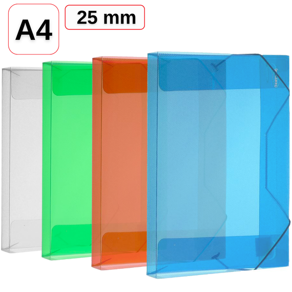 Mapa plastic A4, cu elastic si burduf 25 mm, CENTRUM - Papet