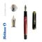 Stilou cu penita aur 14K, accesorii placate cu aur, PELIKAN Souveran M400 M, Negru-Rosu - 2Papet