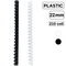 Inele din plastic pentru indosariere, 22 mm, capacitate de legare 210 coli - Papet