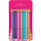 Creioane colorate FABER-CASTELL Sparkle, cutie metalica, 12 culori/set - Papet