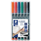 Marker permanent 1.0 mm, STAEDTLER Lumocolor M, 6 culori/set - Papet