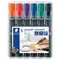 Marker permanent cu varf rotund 2 mm, STAEDTLER Lumocolor, 6 culori/set - Papet