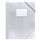 Mapa plastic A4, cu elastic si eticheta, OPTIMA, ALEGE CULOAREA: Alb transparent - 2Papet