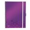 Caiet A4 cu spirala, dictando, coperta plastic PP, 80 file, 80g/mp, LEITZ WOW Be Mobile, ALEGE CULOAREA: Mov - 2Papet