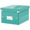 Cutie depozitare mica 282 x 220 x 160 mm, cu eticheta si capac, LEITZ Click&Store, ALEGE CULOAREA: Turcoaz - 2Papet