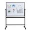 Whiteboard mobil cu 2 fete cu rama aluminiu, 90 x 150 cm, DELI - Papet