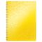 Caiet A4 cu spirala, dictando, coperta plastic PP, 80 file, 80g/mp, LEITZ WOW, ALEGE CULOAREA: Galben - 2Papet