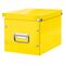 Cutie depozitare medie 260 x 260 x 240 mm, forma CUB cu manere si capac, LEITZ Click&Store, ALEGE CULOAREA: Galben - 2Papet