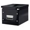 Cutie depozitare medie 260 x 260 x 240 mm, forma CUB cu manere si capac, LEITZ Click&Store, ALEGE CULOAREA: Negru - 2Papet