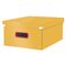Cutie depozitare cu capac si manere 482 x 369 x 200 mm, pliabila, LEITZ Cosy, ALEGE CULOAREA: Galben - 2Papet