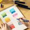 Set sketch marker cu 2 capete, husa textila, 80 culori/set, DELI Finenolo - 3Papet