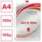File protectie cristal, 105 microni, 100 buc/set, A4, ESSELTE - 4Papet