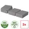 Set 3 cutii depozitare 360 x 260 x 100 mm cu capac, ESSELTE Recycle Gri - 2Papet