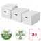 Set 3 cutii depozitare 510 x 350x 300 mm cu capac, ESSELTE Recycle Alb - 3Papet