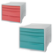 Suport documente birou 4 sertare, ESSELTE Colour Breeze, ALEGE CULOAREA: Coral - Papet