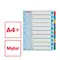 Separatoare plastic A4 Maxi, numere de la 1-10 laminate reinscriptibile, ESSELTE Mylar - 5Papet