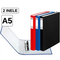 Caiet mecanic A5 cu 2 inele, HERLITZ, ALEGE CULOAREA: Albastru - Papet
