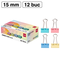 Clips color 15 mm, 12 buc/cutie, DELI Rio - Papet